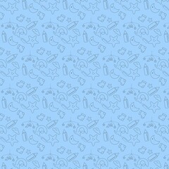 Patter baby. Baby toys seamless pattern. Baby bottle. little ones pattern