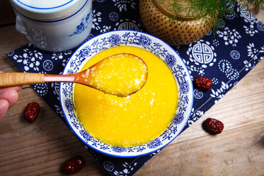 A bowl of millet gruel