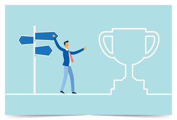 Businessman on the road to success