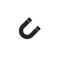 Magnet icon vector. Red magnet icon illustration