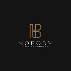Letter NB Elegant Logo Vector. Initial B and letter N Typography Icon. NB Luxury Alphabet. Modern, Elegant, Luxury Style for Company Brand Identity