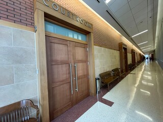 Richmond County Courthouse interior long walkway and doors