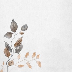 illustration with green leaves and branches, for wedding stationary, greetings, wallpapers