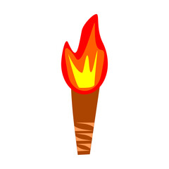 Torch flame icon flat style isolated in grey background vector illustration