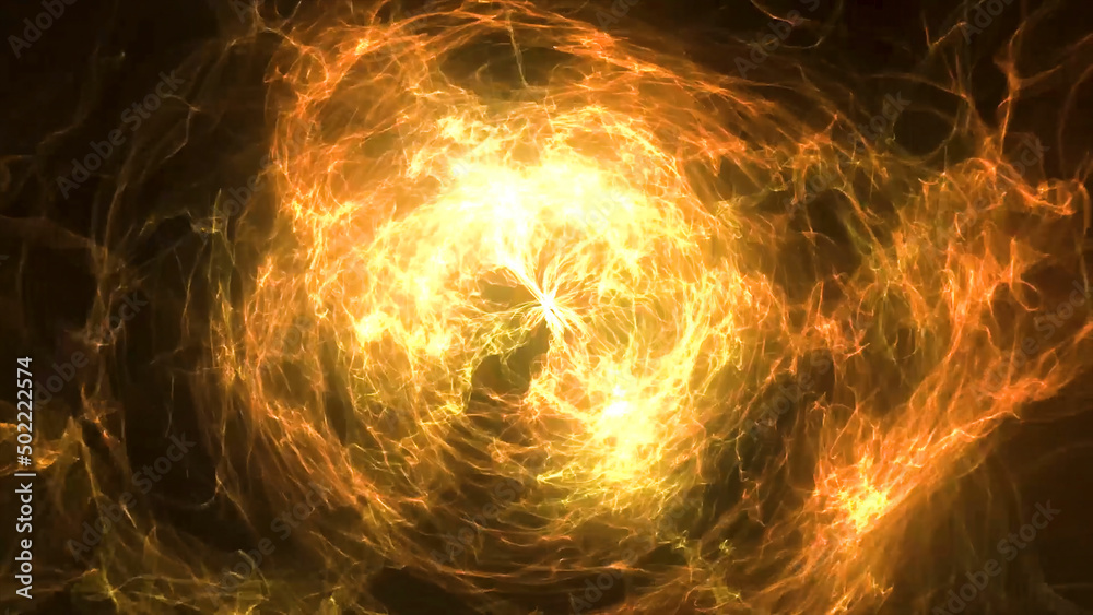 Poster abstract fiery sphere background with luminous swirling backdrop. glowing sphere. shine round frame 