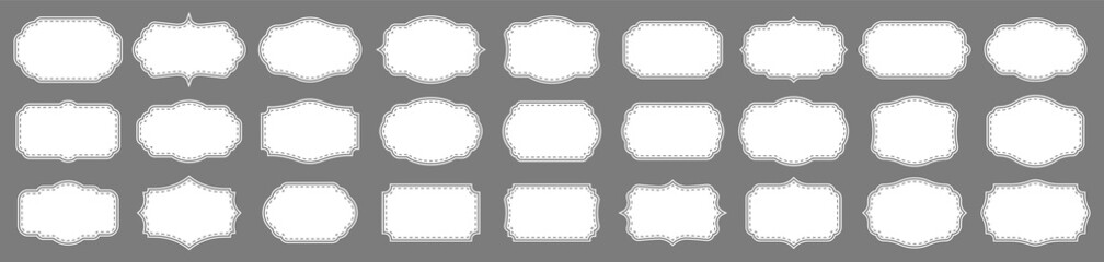 Big set of Vintage Ornamental frames. Vintage labels. Sticker. Retro badge elements. Vector illustration.