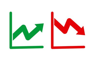 business trend icon vector.business trend up and business trend down