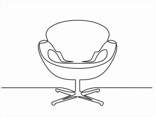 continuous line drawing of spacious modern armchair