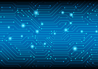 Digital circuit background with gradient light circle,Electronics board. Circuit engineering technology. High tech digital data connection system concept.
