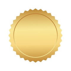 Golden label, badge, medal vector illustration