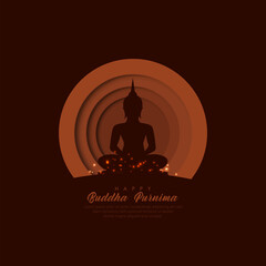 Happy Buddha Purnima Vesak,Buddhist festival- Vector