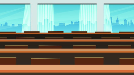 auditorium interior background, vector illustration.