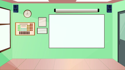 classroom interior background, vector illustration