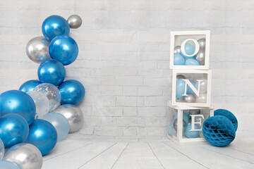 Decoration for a birthday party with balloons
