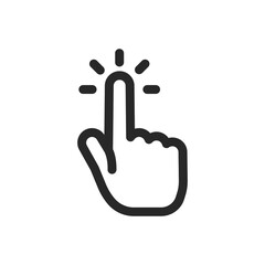 Hand clicking icon. Pictogram vector finger pointer.