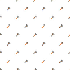 Seamless vector pattern with construction hammer. Colored construction tools background. Doodle construction pattern