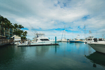 Boat marina on the ocean in Key West, Florida