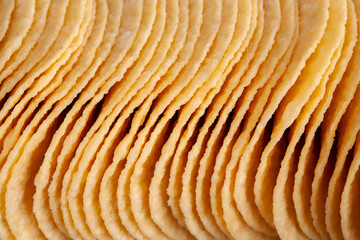 some crispy natural potato chips without packaging