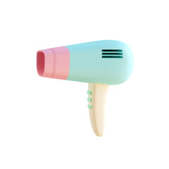 3d render soft pink hair dryers with transparent background