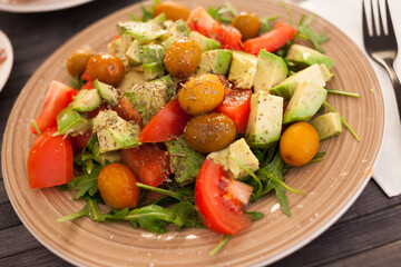 delicious healthy fresh vegetable salad for breakfast