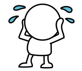 This is an illustration of a two-headed white person panicking.