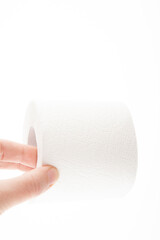 image of toilet paper roll white background