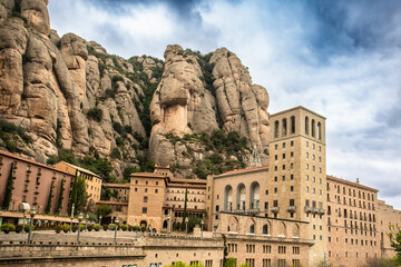 Historic Montserrat Monastery in the mountains of Catalonia  Spain