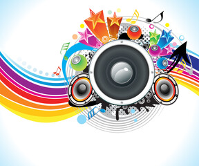 Plakat artistic creative colorful sound explode