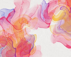 watercolor texture with pink and yellow colors drawn on a white background