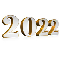 2022 3D Gold Text Illustration