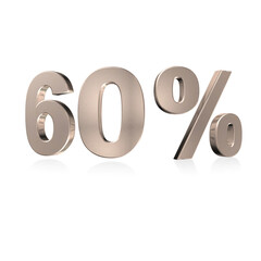 60 Percent 3D Shiny Silver Metallic Curve Effect Illustration