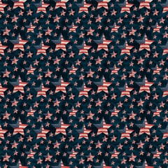 Red, white, and blue Star on seamless background