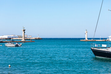Naklejka premium The Colossus of Rhodes in Rhodes, Greece