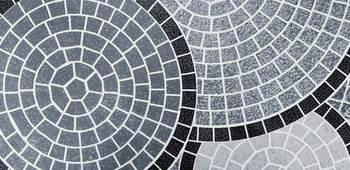 Seam less pattern of tile for background in black and white tone. Line of geometric wallpaper in monochrome style.
