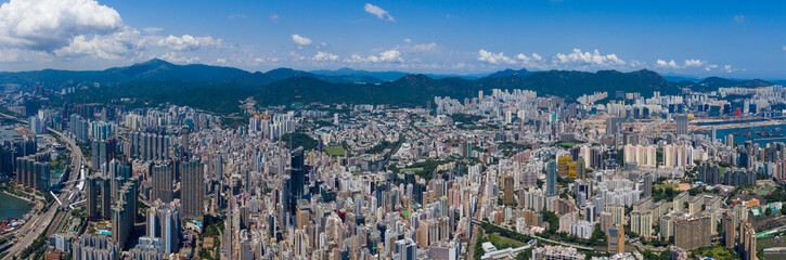 Top view of Hong Kong in Kowloon side