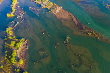 Drone View of a Beautiful Pacific Northwest Lake