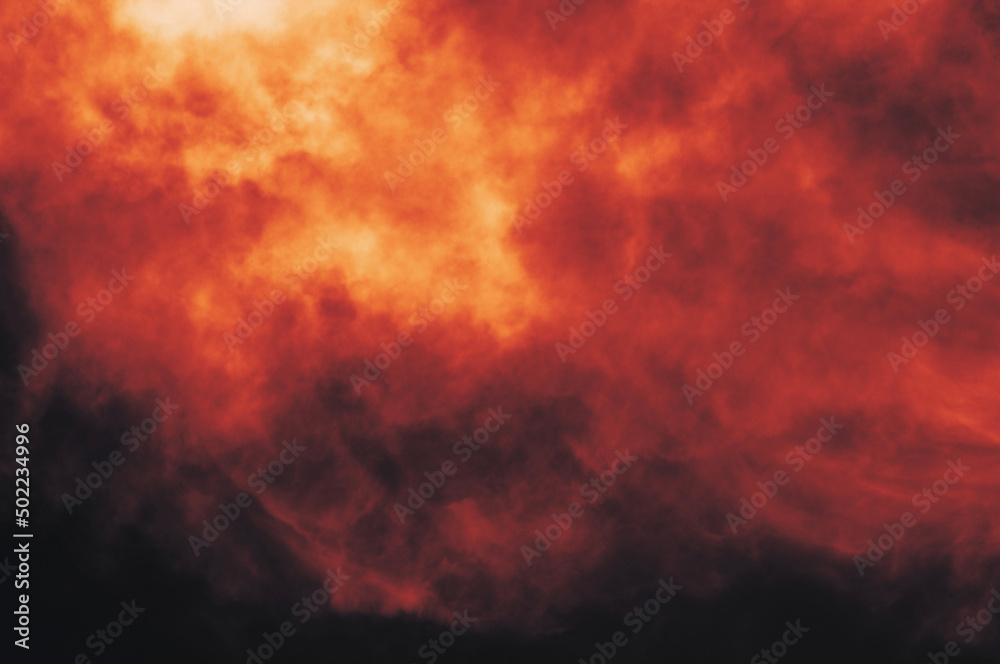 Wall mural the red sky background looked like smoke and fire. bomb violent.