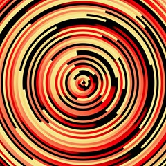 Black, red, and orange abstract circle technology background. 3d rendering.