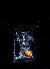 Orange in water