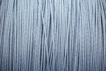 large coil of steel cable, steel braided cable is wound into a roll
