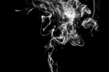 Abstract smoke isolate on black background.