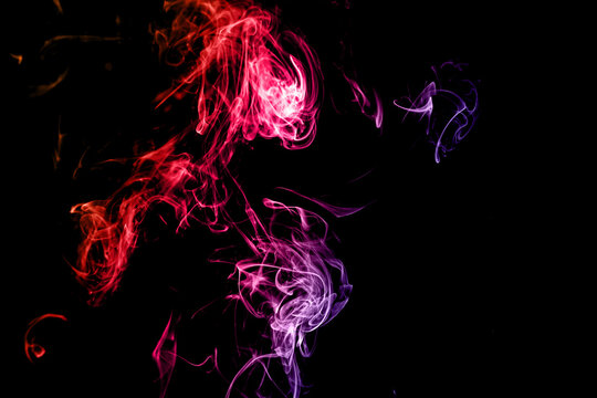 Abstract smoke isolate on black background.