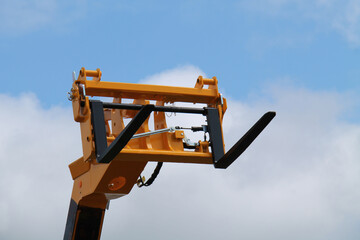 Fototapeta premium The Arm of a High Reach Hydraulic Fork Lift Truck.