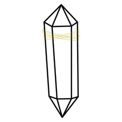 Crystal outline vector illustration minimalist icon. Linear sign of treasure gem. Mineral, diamond, quartz simple icon isolated on white background.