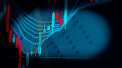 Business graph background: Analysis business accounting on info sheets. Businessman hand working on analyzing investment charts for Gold market, Forex market and Crude oil trading market.	
