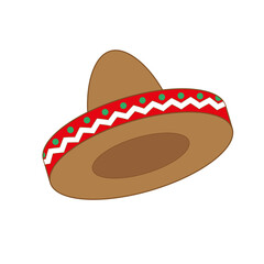 Obraz premium Traditional Mexican hat with wide brim, sombrero