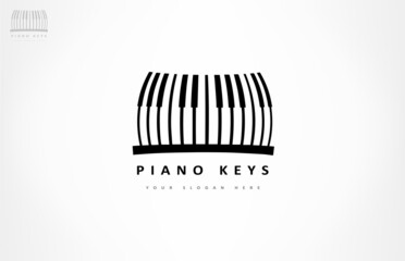 Piano keys logo vector. Musical instrument design.