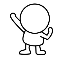 This is an illustration of a two-headed white person raising his fist.