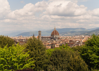 Obraz premium panoramic view of Florence Italy with cathedral and sky with clouds 