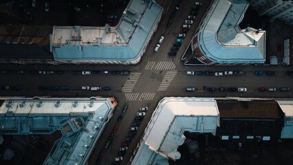 Streets of a Scandinavian city from above